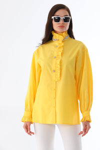 SRP Frilled&Rhinestone Shirt Yellow
