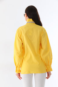 SRP Frilled&Rhinestone Shirt Yellow