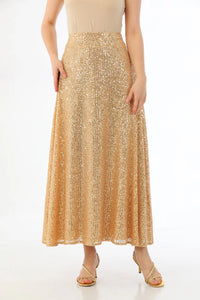 L&E Sequin Skirt Gold