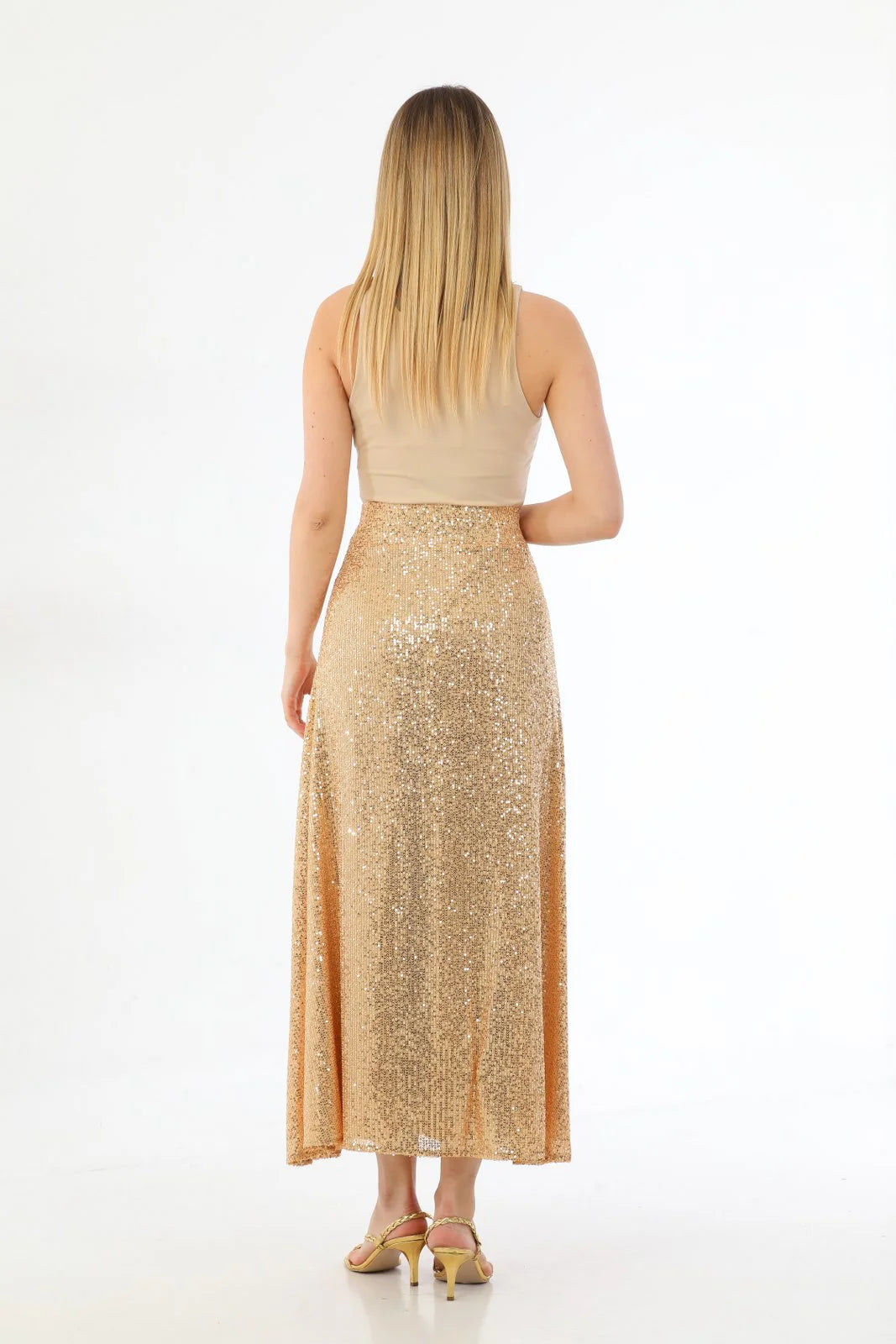 L&E Sequin Skirt Gold
