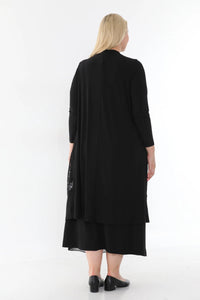 SR Lace Dtld Vest Black