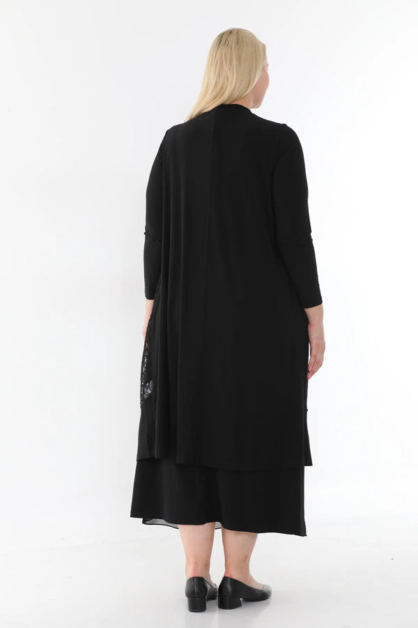 SR Lace Dtld Vest Black