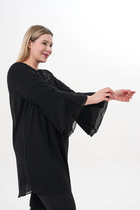 F&G Chiffon Beaded Tunic Black