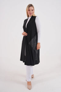 MSB Sandy Leather Detailed Vest Black