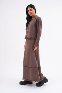 A&W Lace Zip Dtld Qupra Set Brown