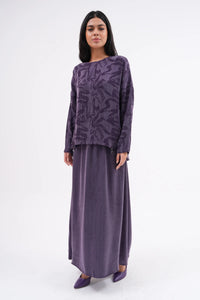 A&W Printed Top Qupra Set Purple