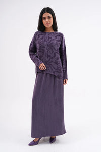 A&W Printed Top Qupra Set Purple