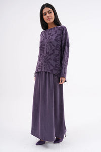 A&W Printed Top Qupra Set Purple