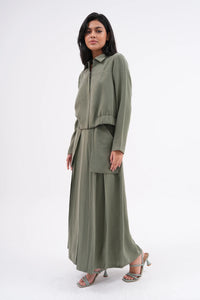 A&W Tencel Skirt Set Green