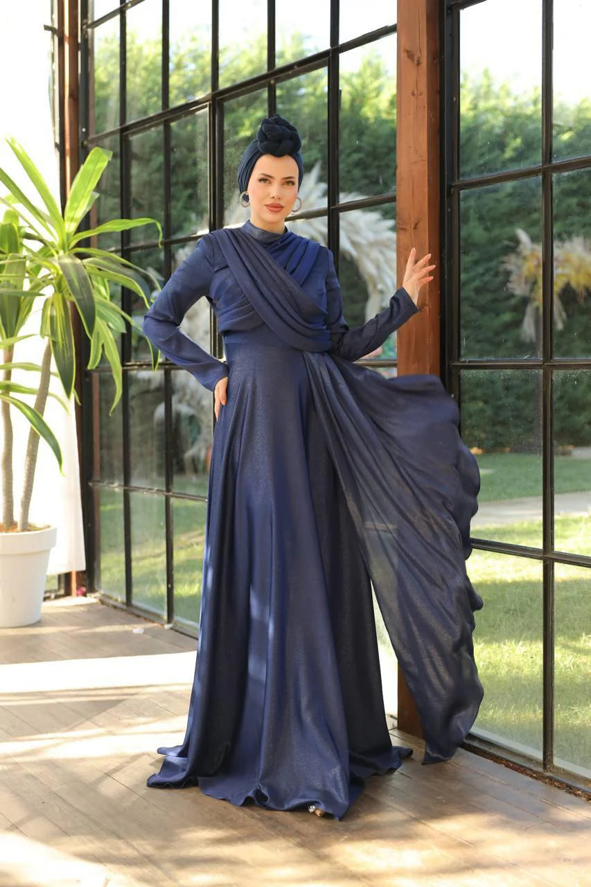 DMN Freya Dress Navy Blue
