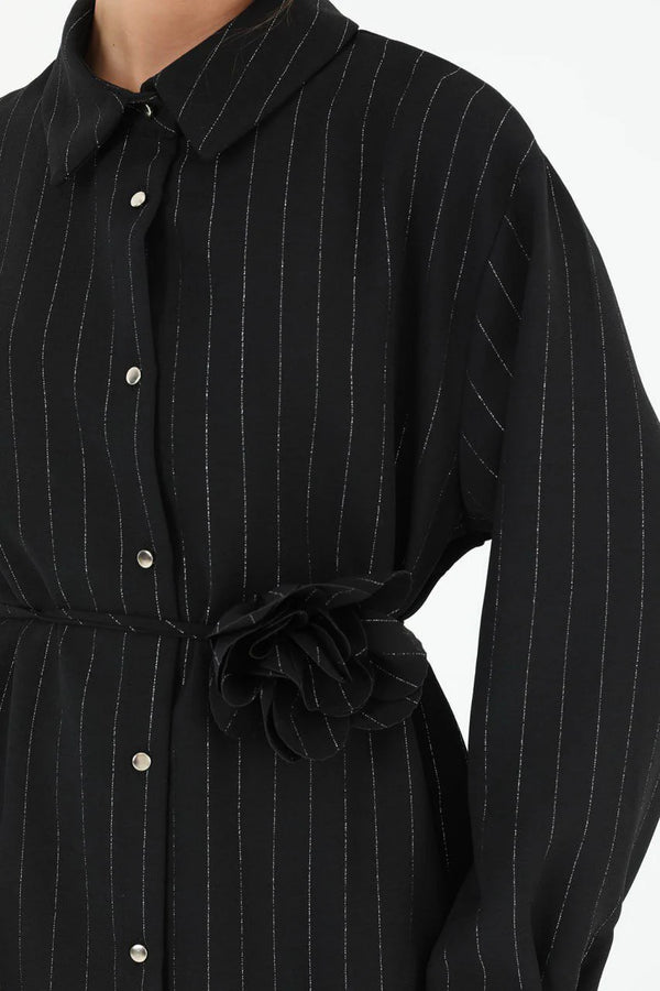 PN Shiny Striped Set Black