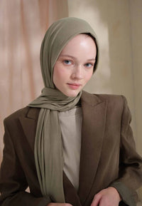 Fresh Scarf Jersey Shawl Almond Green