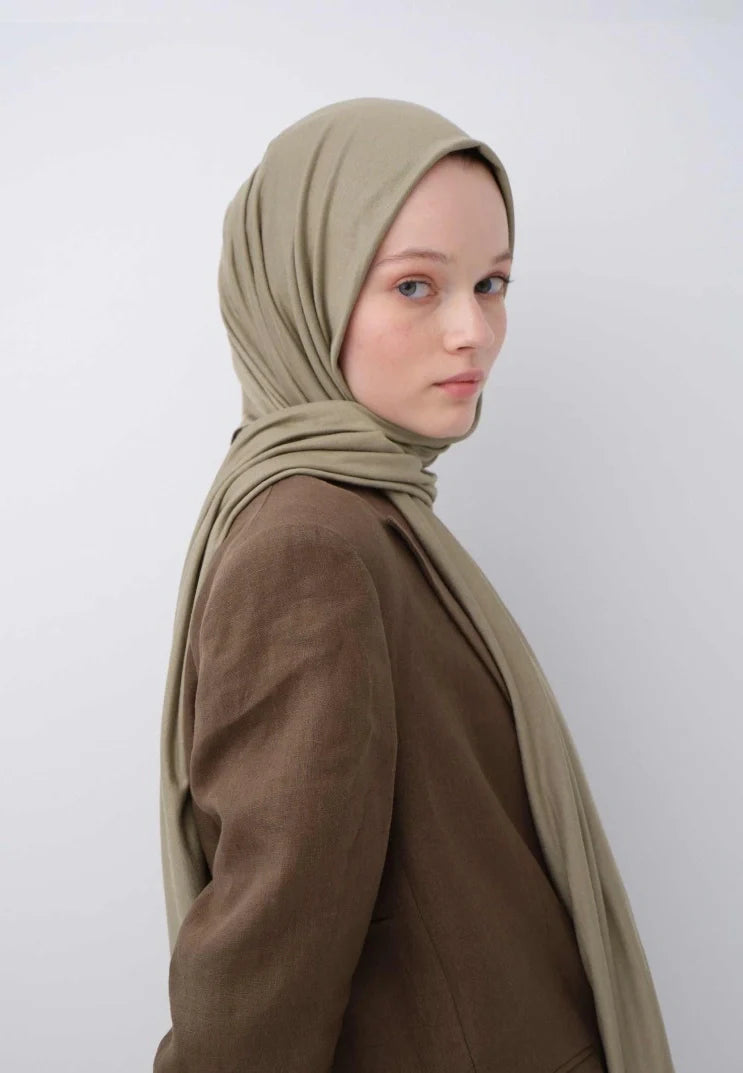 Fresh Scarf Jersey Shawl Almond Green