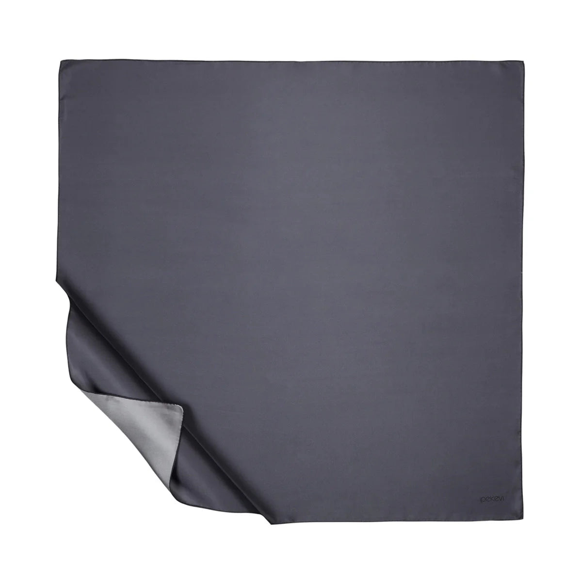 Ipekevi 01116 Anthracite Plain Silk Twill Scarf
