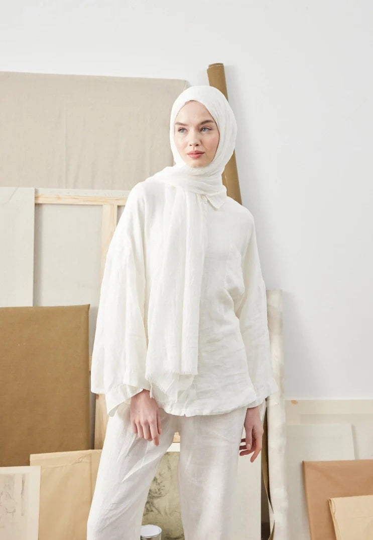 Fresh Scarf Bamboo Shawl White