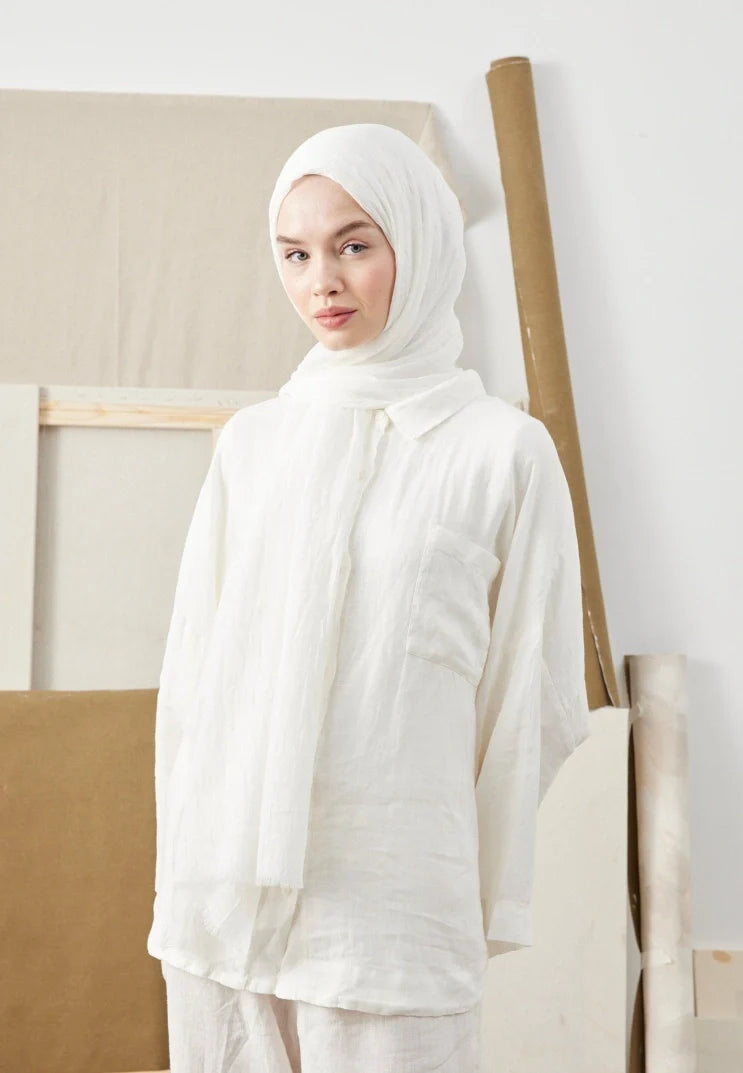 Fresh Scarf Bamboo Shawl White