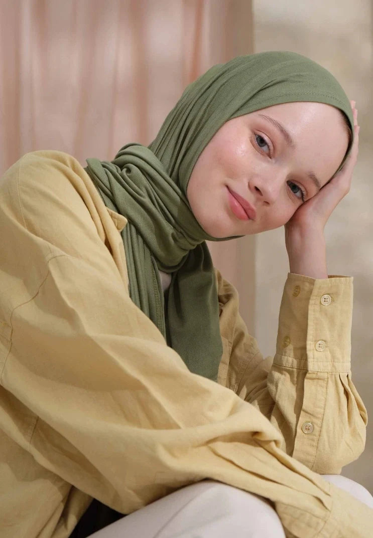 Fresh Scarf Jersey Shawl Pine Green