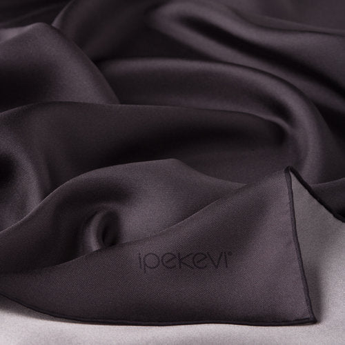 Ipekevi 01116 Charcoal Plain Silk Twill Scarf