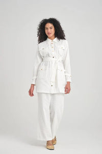 HLY Crystal Pants Set Ecru
