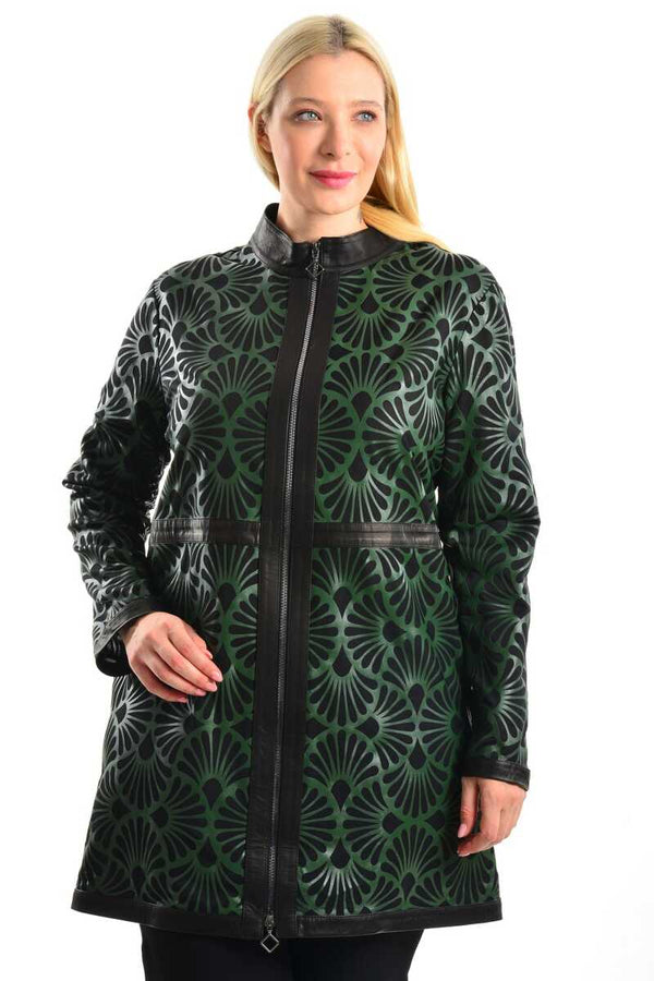 F&G A-016 Real Leather Jacket Green