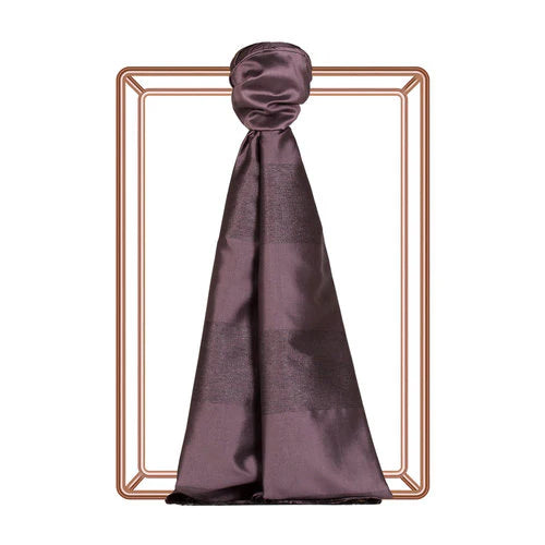 Ipekevi 4088 Fig Purple Block Lurex Striped Silk Shawl