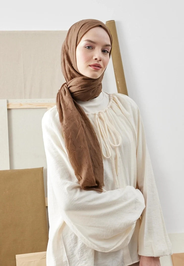 Fresh Scarf Bamboo Shawl Hazelnut Shells