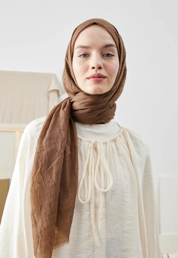Fresh Scarf Bamboo Shawl Hazelnut Shells