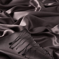 Ipekevi 927 Charcoal Reversible silk Shawl