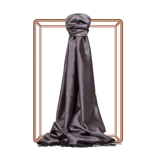 Ipekevi 927 Charcoal Reversible silk Shawl
