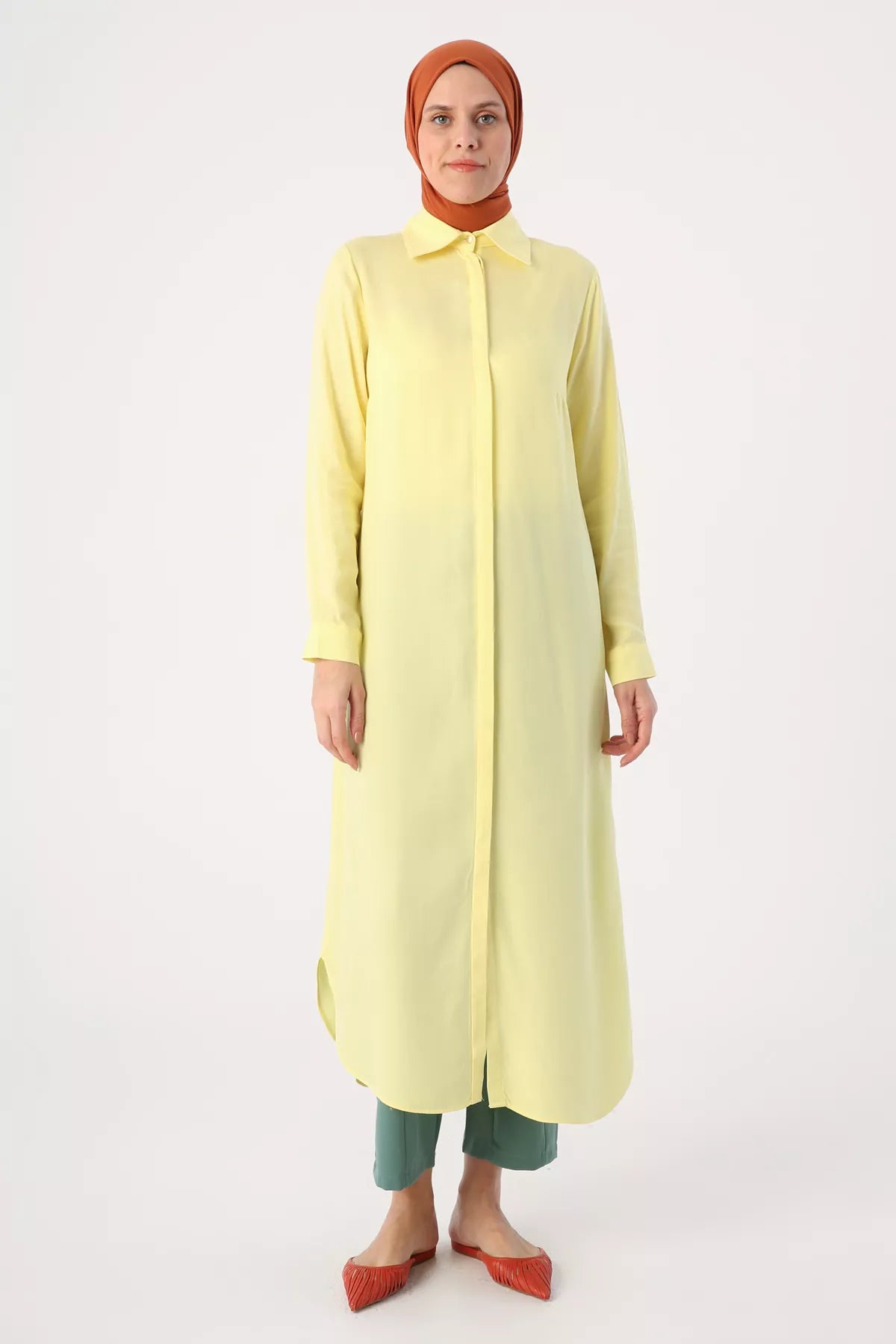 All Long Basic Tunic Light Yellow