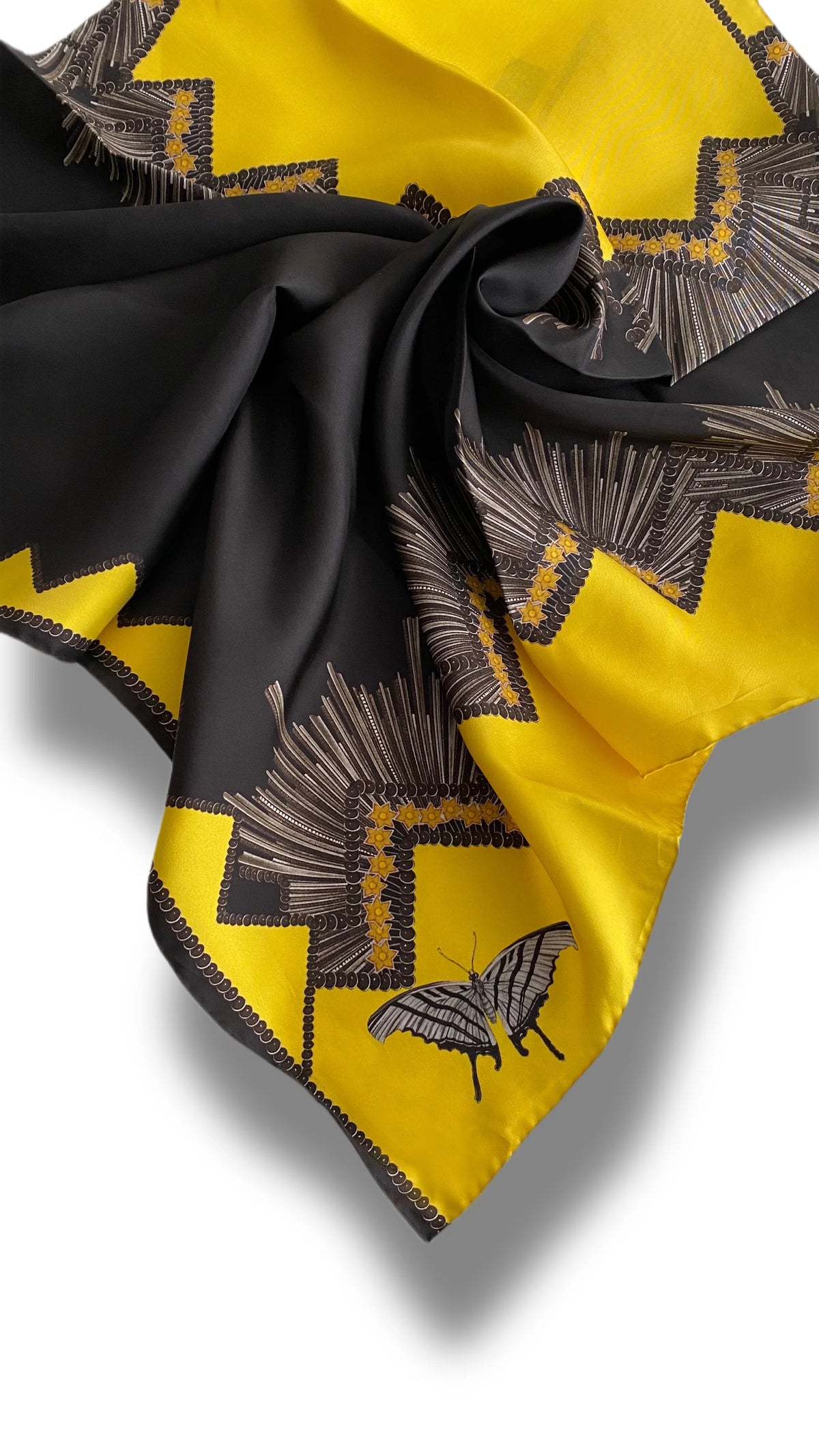 EG Butterfly Silk Scarf Yellow
