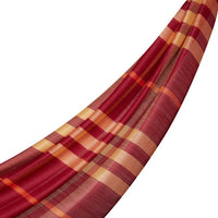 Ipekevi 7025 Burgundy Plaid Wool Silk Shawl