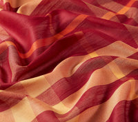 Ipekevi 7025 Burgundy Plaid Wool Silk Shawl