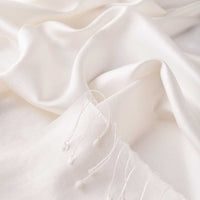 Ipekevi 927 Pearl White Reversible Silk Shawl