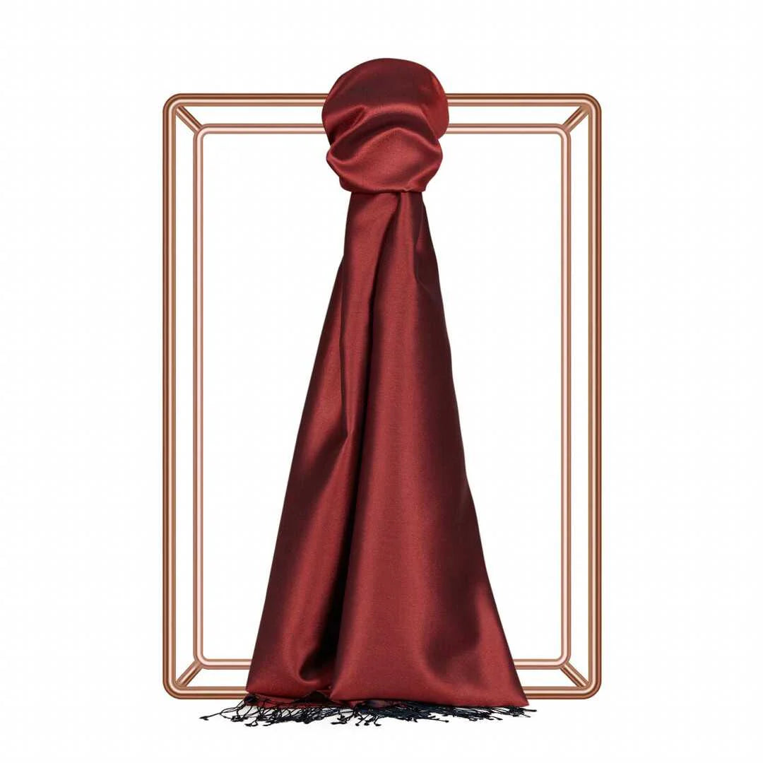 Ipekevi 927 Brick Reversible Silk Shawl