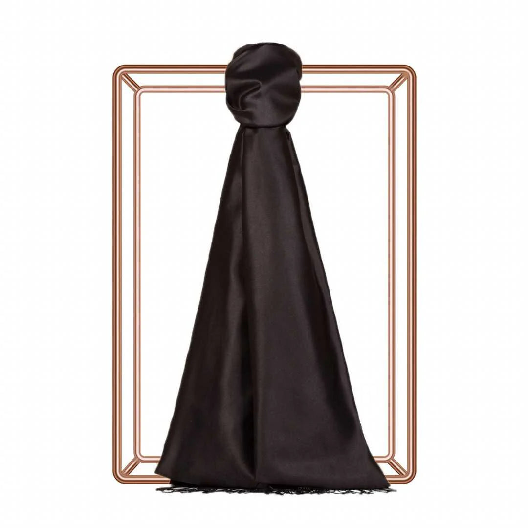Ipekevi 927 Black Reversible Silk Shawl