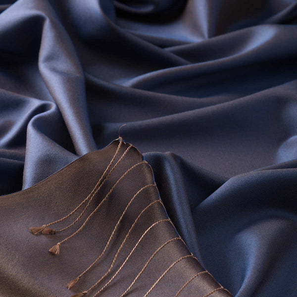 Ipekevi 927 Denim Blue Reversible Silk Shawl