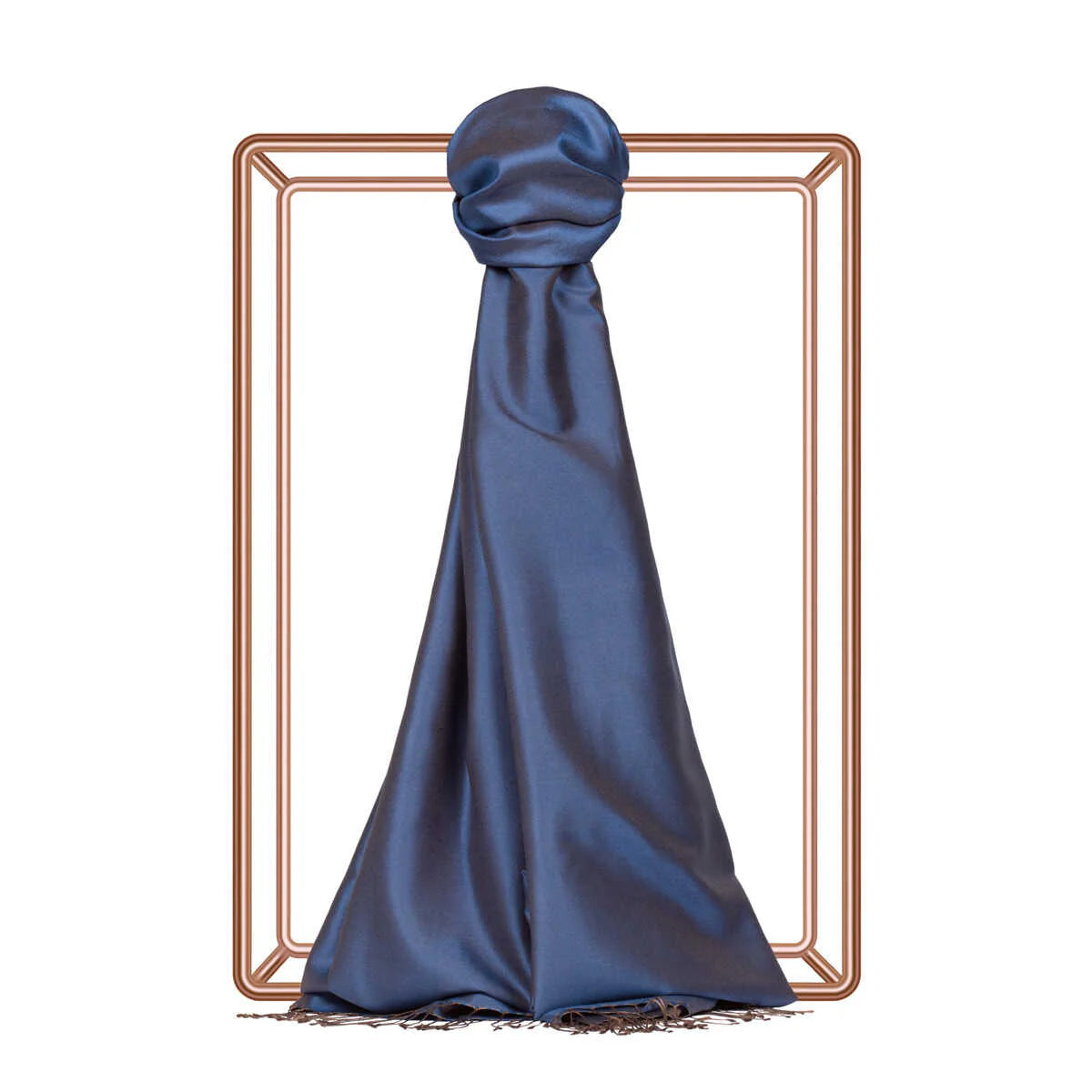Ipekevi 927 Denim Blue Reversible Silk Shawl