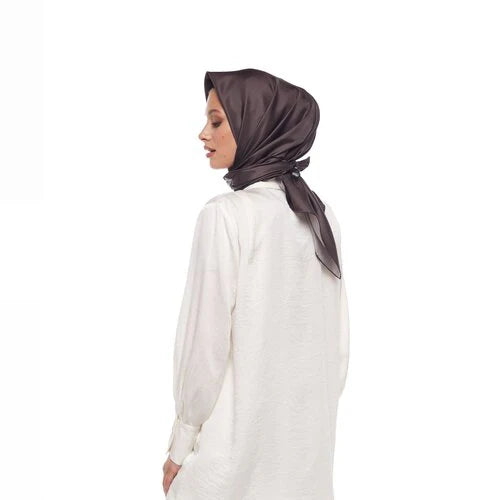 Ipekevi 01116 Chestnut Plain Silk Twill Scarf