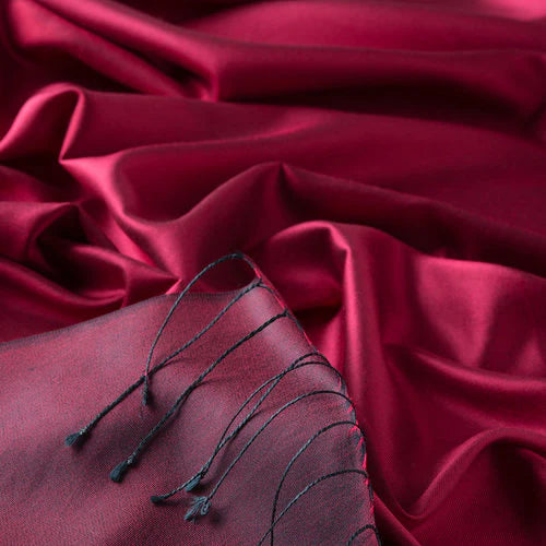 Ipekevi 927 Garnet Reversible Silk Shawl