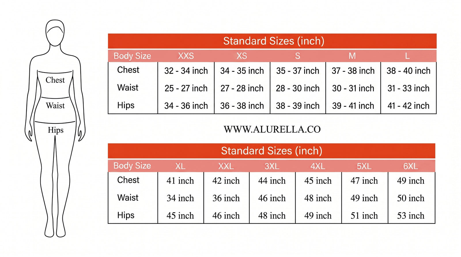 Product size chart