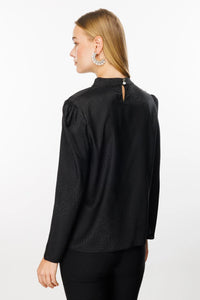 M&I Jacquard Degaje Blouse Black