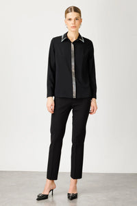 M&I Stone Detailed Blouse Black