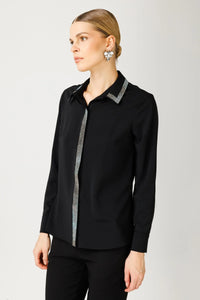 M&I Stone Detailed Blouse Black