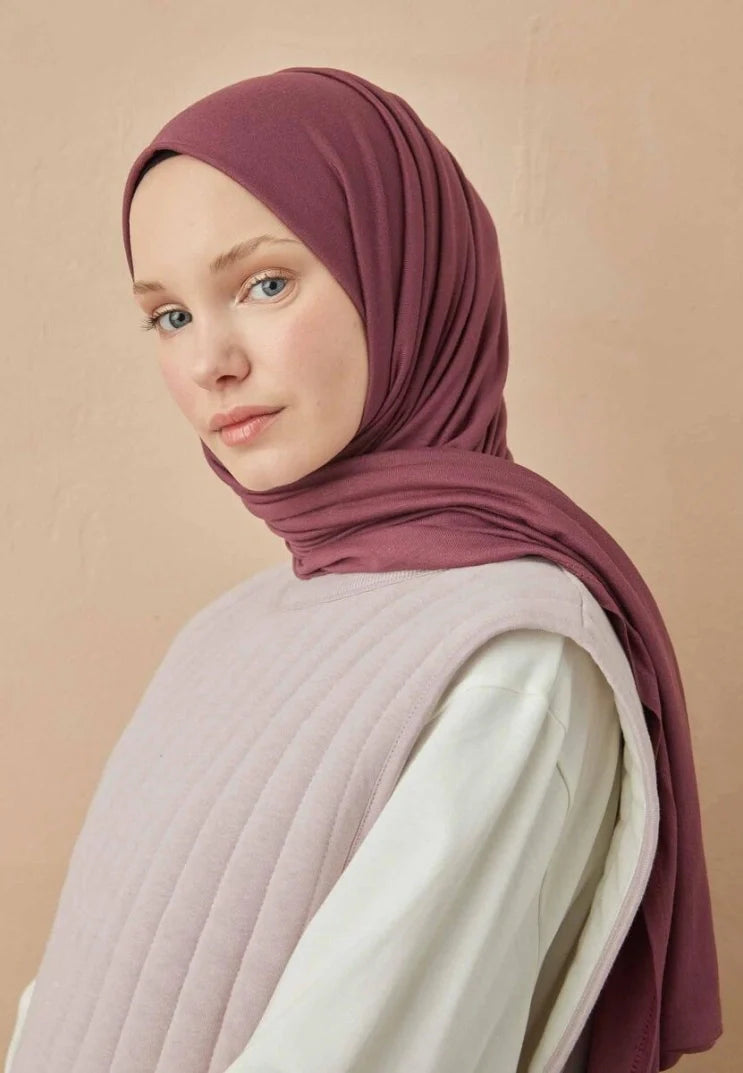 Fresh Scarf Jersey Shawl Damson
