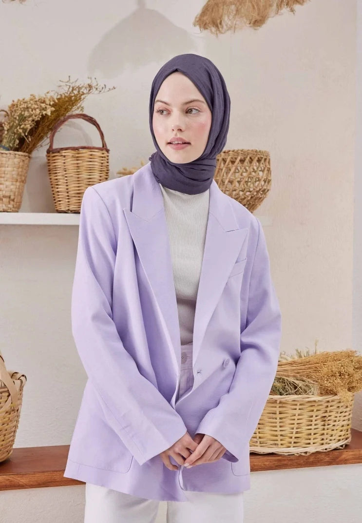 Fresh Scarf Bamboo Shawl Eggplant Purple