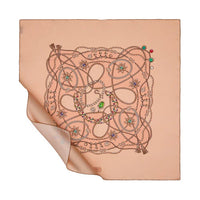 Ipekevi 01326 Peach Heirloom Twill Silk Scarf