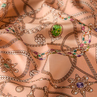Ipekevi 01326 Peach Heirloom Twill Silk Scarf