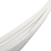 Ipekevi 0668 Pearl White Checkered Cotton Silk Shawl