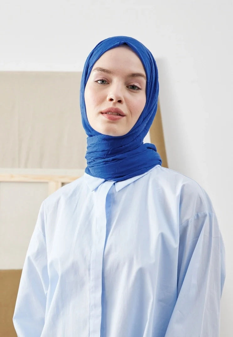Fresh Scarf Bamboo Shawl Sax Blue